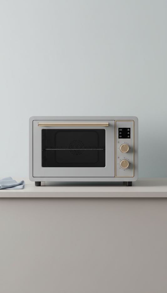 Compact Oven With Gold Accent